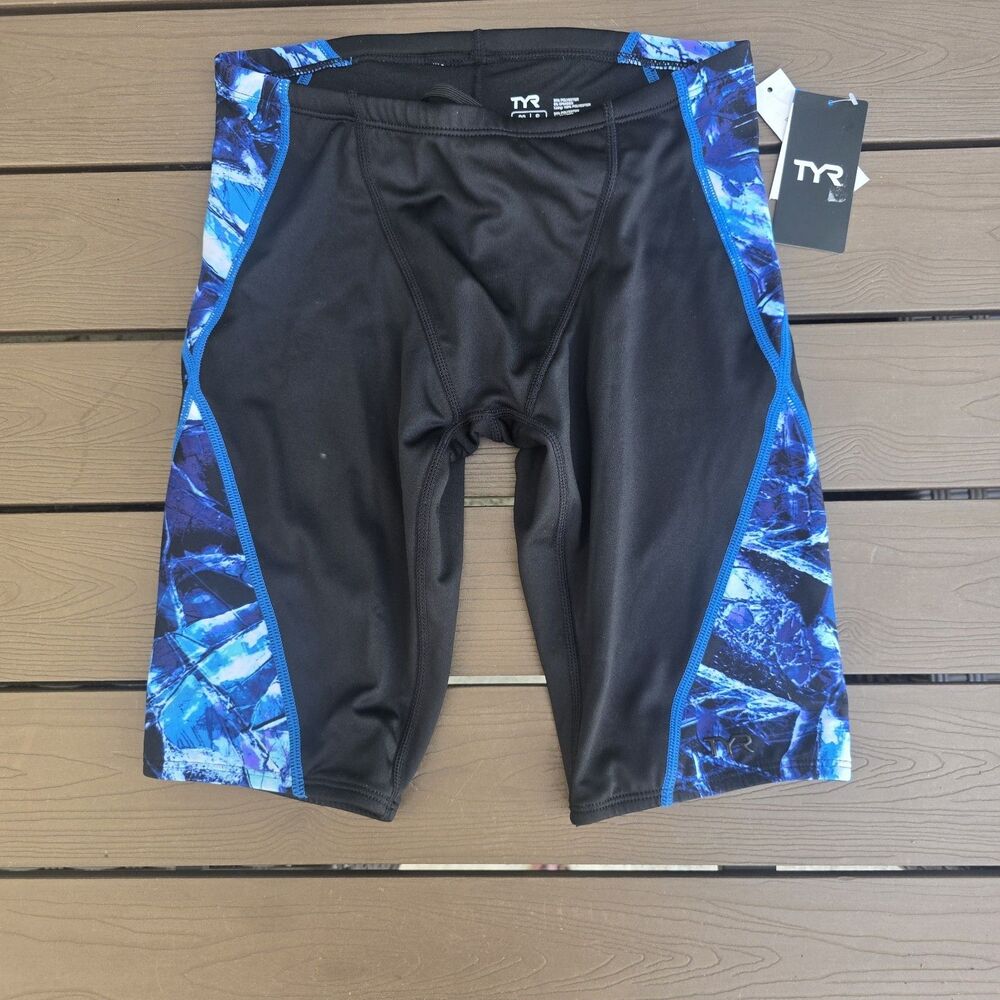 TYR Durafast Elite Men's Blue Ice Blade Jammer SZ 32 New - Picture 2 of 4